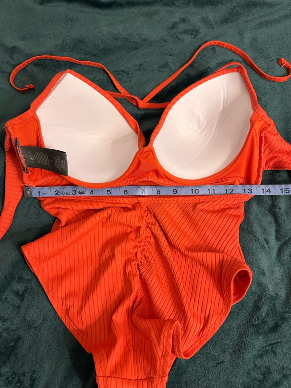 Vince Camuto Orange Ribbed One-Piece Swimsuit - Picture 12 of 15